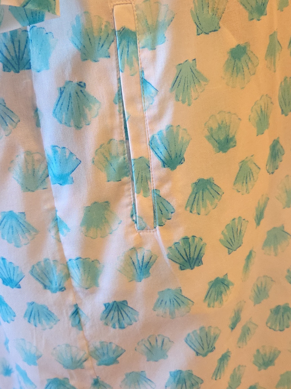 Tori Richard Cotton Embroidered Blue Shell Dress, Size XL - Picture 5 of 10